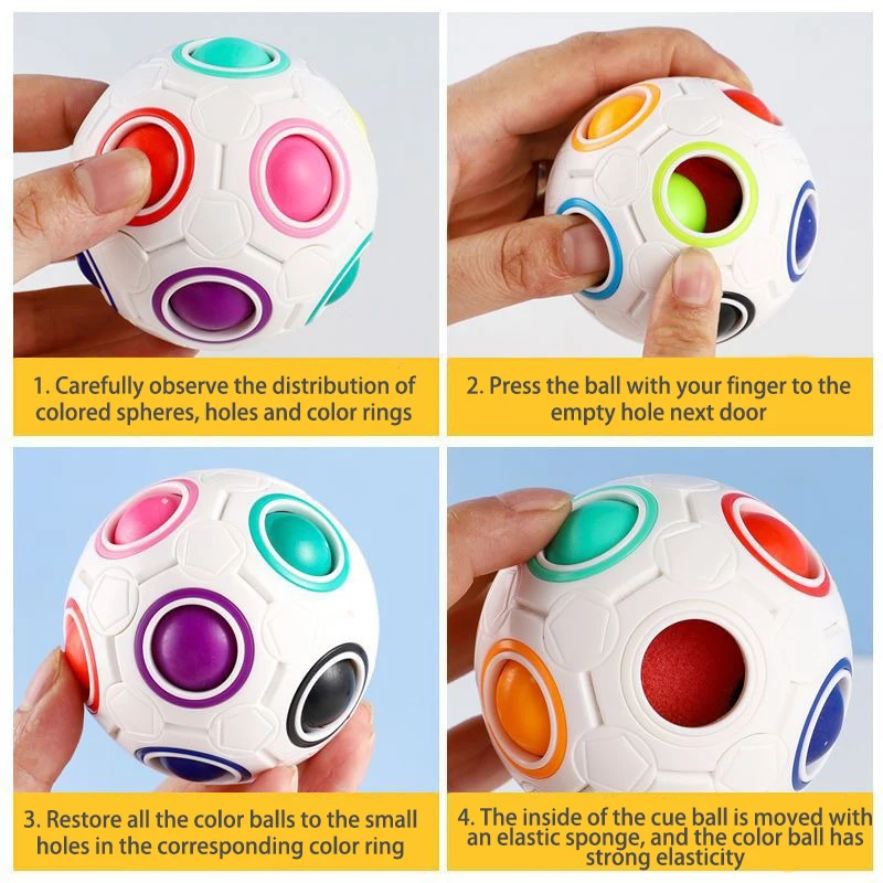 Cubo arcoíris antiestrés para niños – Juguete educativo relajante - imagen 4