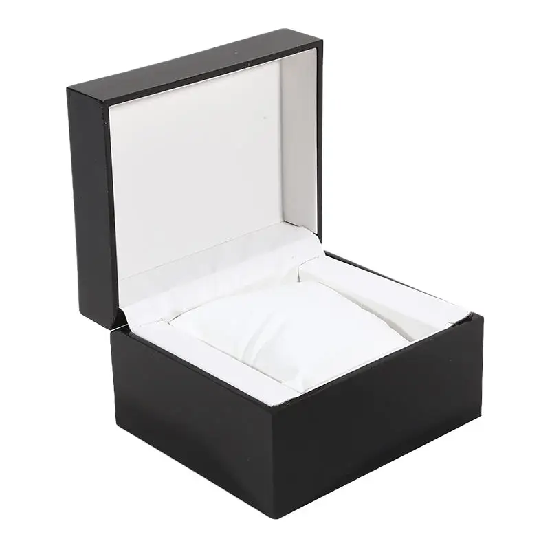 Caja de reloj de madera con cojín para regalo y pulsera
