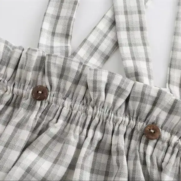Peleles sin mangas para bebé recién nacido – Unisex traje sol cuadros - imagen 5