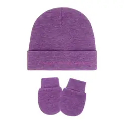 Conjunto gorro y manoplas de algodón suave para recién nacido