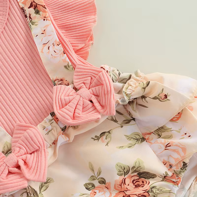VISgogo Pelele floral para niña - Cómodo para verano