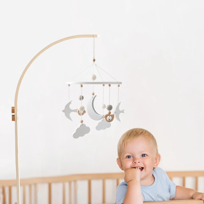 Móvil de madera con sonajero para cuna bebé - imagen 3