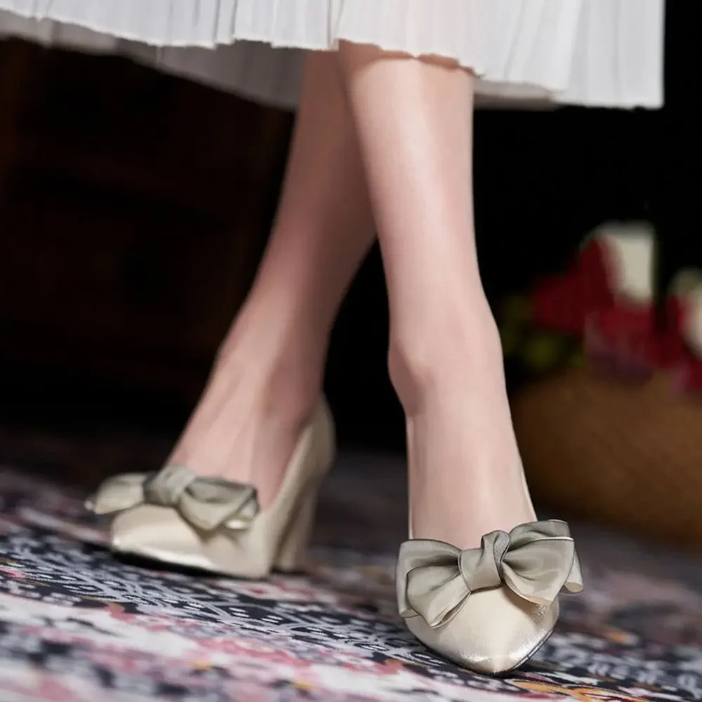 Clips para zapatos de tacón con lazo brillante y dije - imagen 2