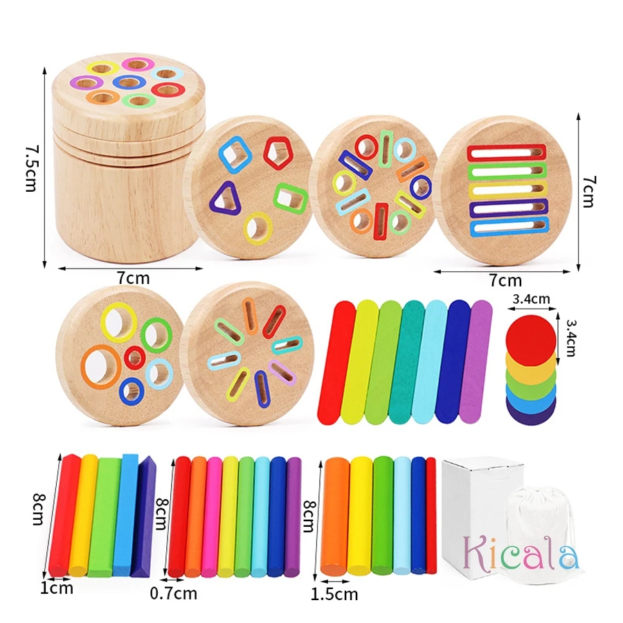 Juguete Montessori clasificación de colores en madera sensorial motricidad - imagen 5