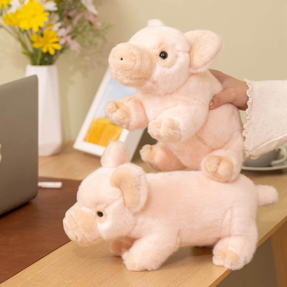 Lulu peluche de cerdo rosado, cabeza grande, regalo infantil - imagen 3