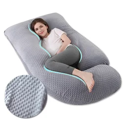 Almohada para embarazo con soporte abdominal en terciopelo suave