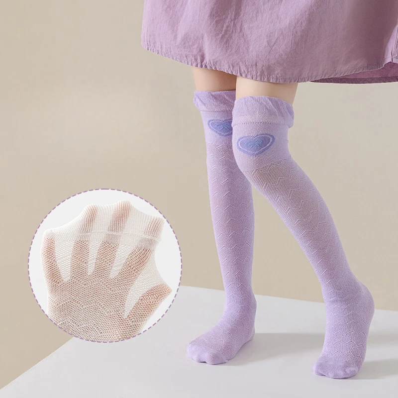 Calcetines altos para niña de algodón fino con dibujos para verano - imagen 4