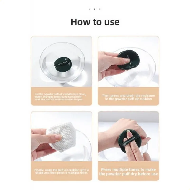 Esponja de maquillaje redonda reutilizable para uso en seco y húmedo - imagen 3