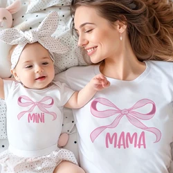 Mama Mimi Camiseta a juego madre e hija con estampado lazo