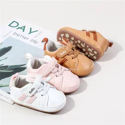 Zapatillas de cuero para bebé con suela blanda primeros pasos