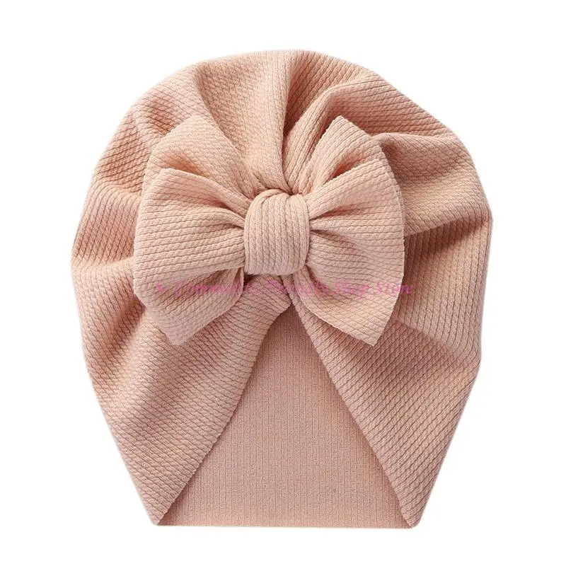 Gorro bebé con lazo floral y nudo