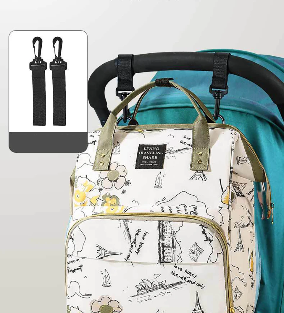 Bolso maternal HOUSBAY en color gris con correas acolchadas
