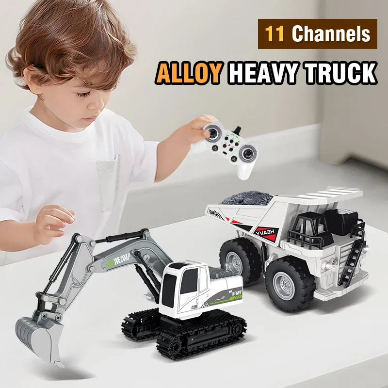 Camión excavadora RC de control remoto para niños ingeniería - imagen 2