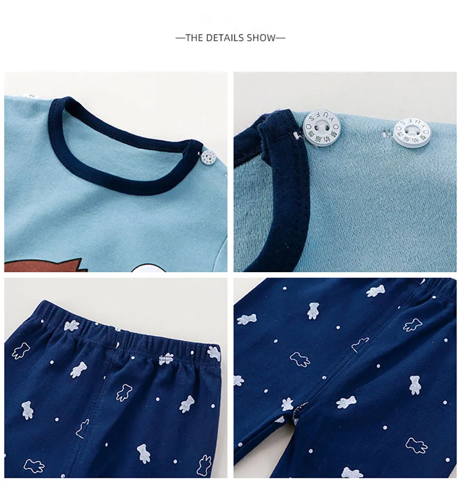 Vista del conjunto infantil en diferentes tallas