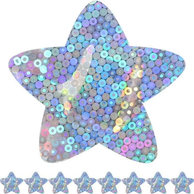 Tiras adhesivas estrella holográficas - vista frontal