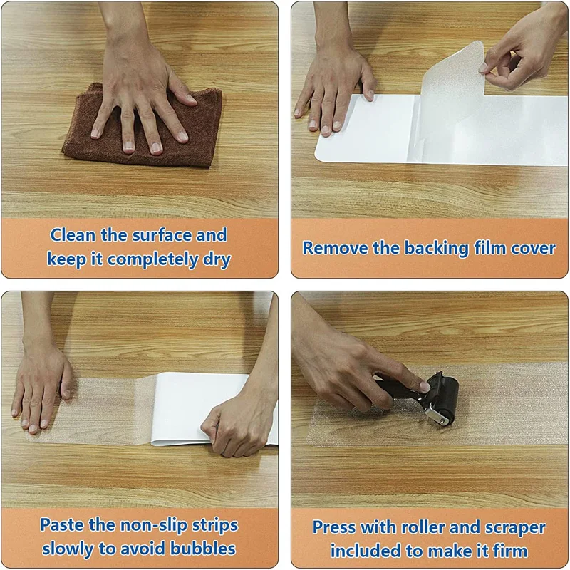 Cinta antideslizante transparente para escaleras y baño – Seguridad bebé - imagen 5