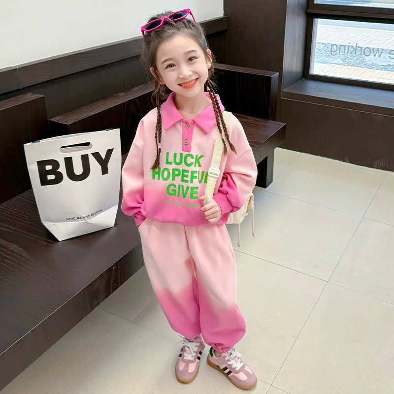 Conjunto deportivo niña con suéter y pantalón de primavera - imagen 3