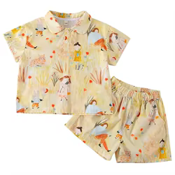 Conjuntos de verano hermano y hermana: camisas y shorts informales