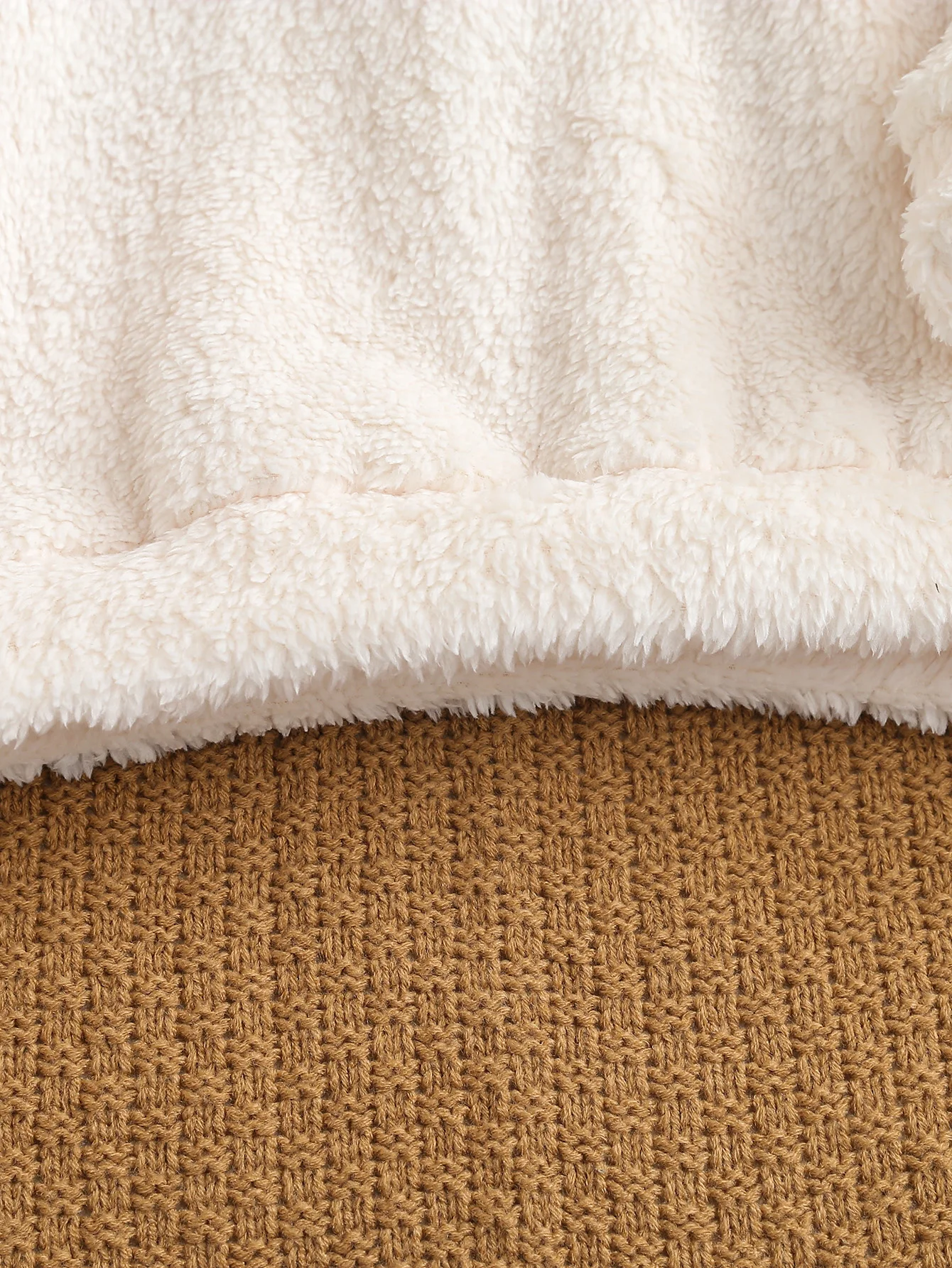 Chaqueta de felpa reversible doble cara beige para niños - imagen 4