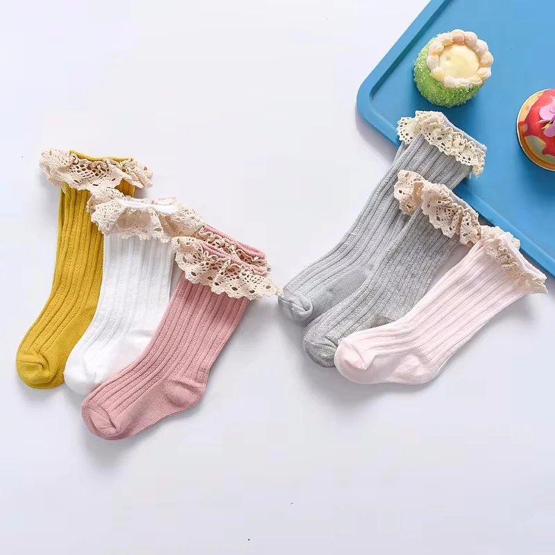 Calcetines princesa de algodón con encaje para niña - imagen 5