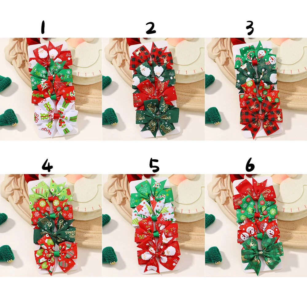 Pinzas pelo Navidad para niñas con lazos festivos - imagen 5