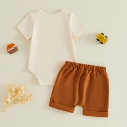 Conjuntos de verano para bebés con camiseta tractor y pantalón corto