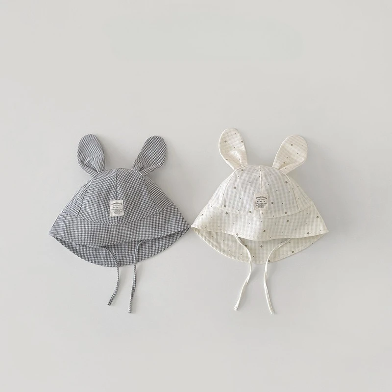 Sombrero de pescador infantil con orejas de conejo y lazos ajustables - imagen 2