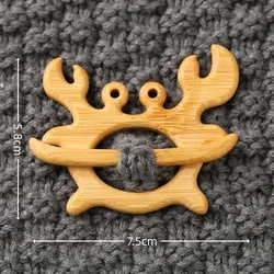 Broche de madera con diseño de animales para bebé y niño