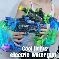 Pistola de agua eléctrica infantil con luces, sonido y anillo