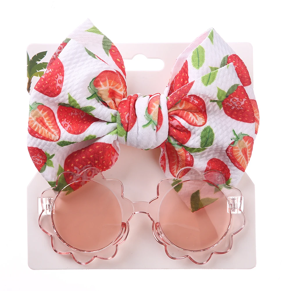 Gafas de sol para bebé con flores y diadema de nailon - imagen 5
