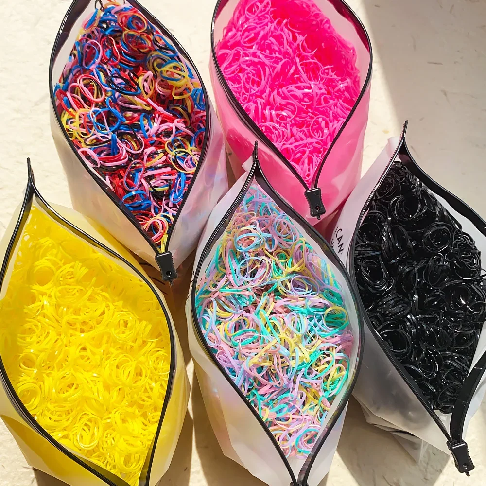 Coleteros desechables para el pelo con lazos coloridos - imagen 5