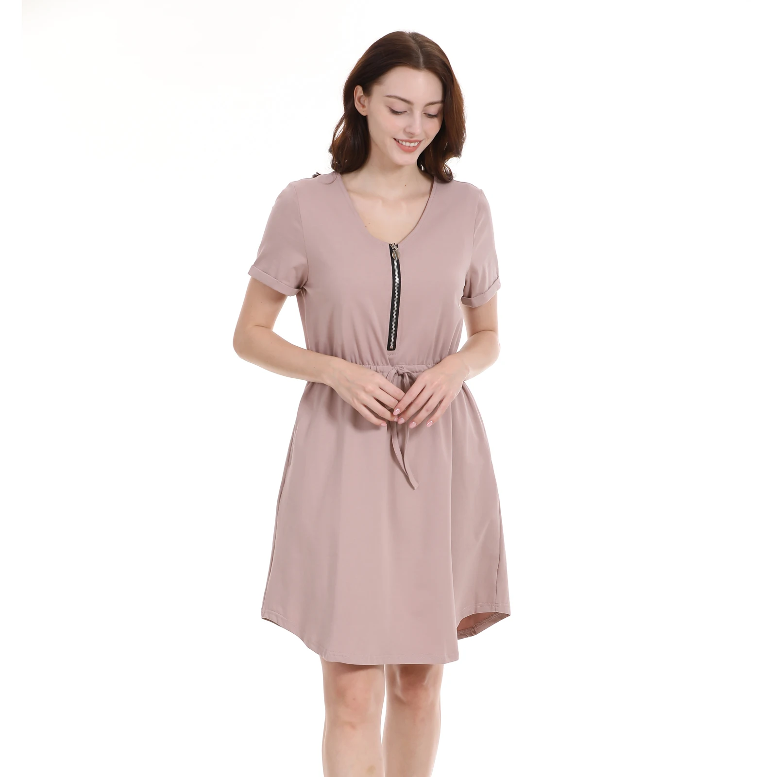 Vestido de lactancia manga corta para embarazadas verano talla grande - imagen 5