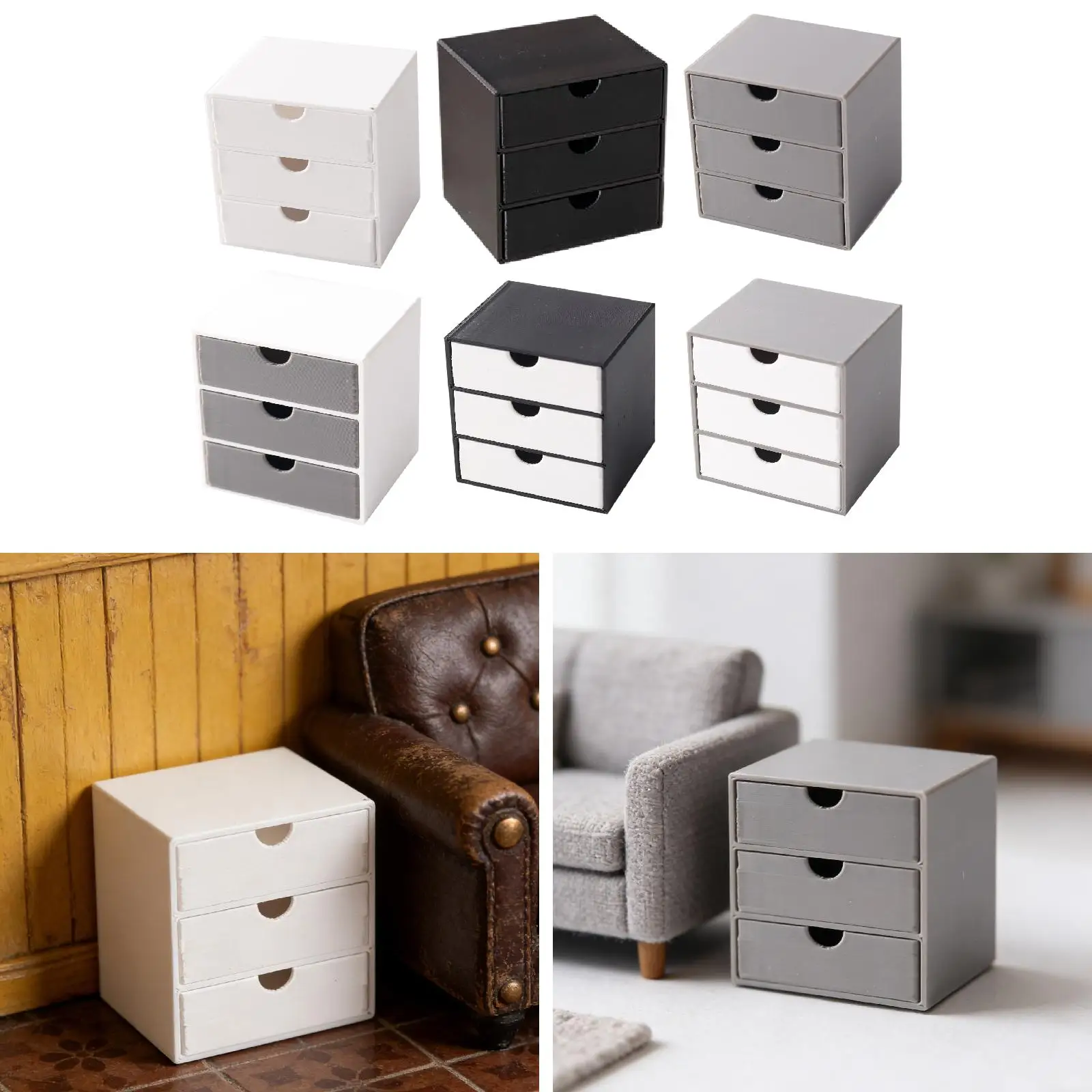 Armario de archivos en miniatura para casa de muñecas - imagen 5