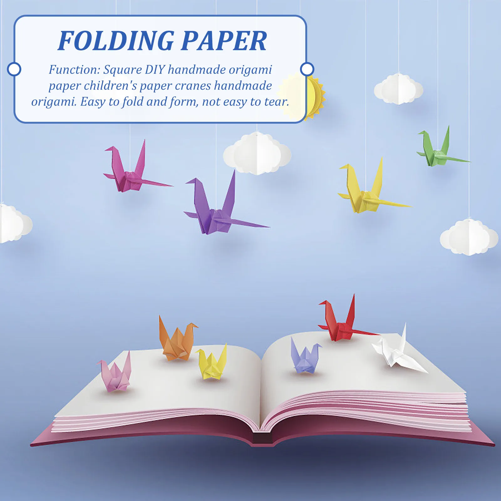 Papel de origami premium de colores brillantes para manualidades