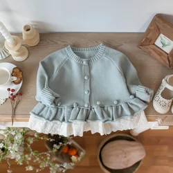 Milancel jersey de primavera para bebé niña – punto con encaje