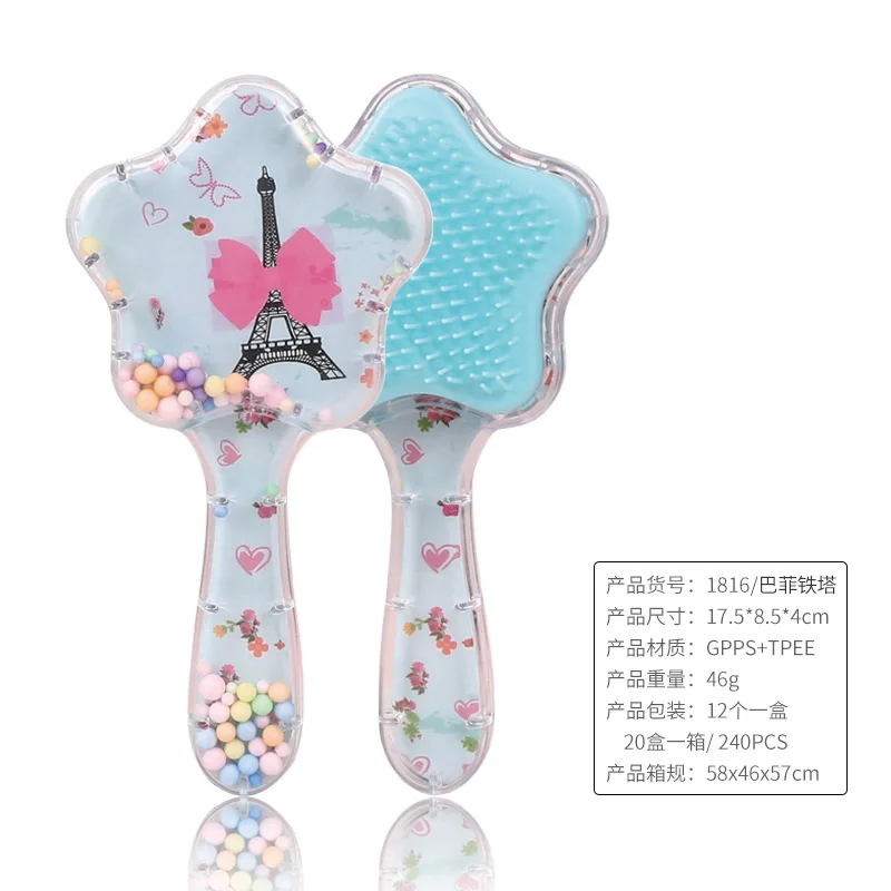 Cepillo de pelo infantil vintage para niño y niña - Mango grande