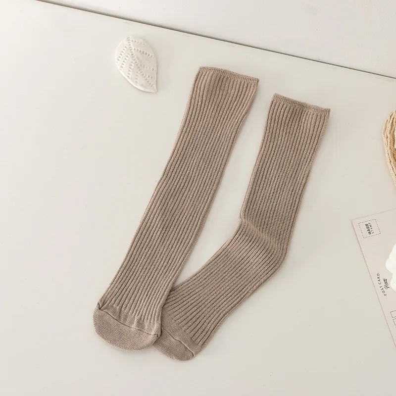 Calcetines escolares altos de algodón peinado para niños sin tacón - imagen 5