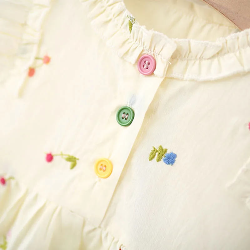 Vestido de princesa sin mangas con flores para niña y sombrero - imagen 5