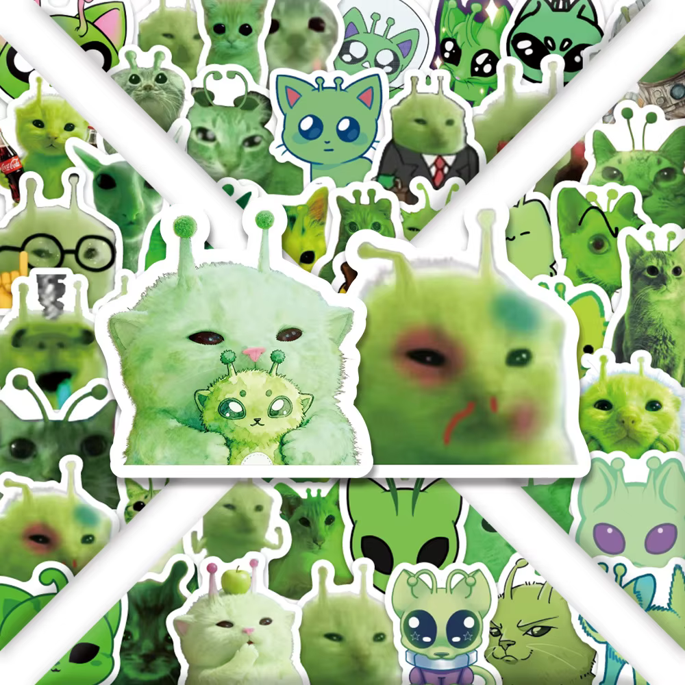 Pegatinas infantiles de gato extraterrestre para álbum de recortes - imagen 5