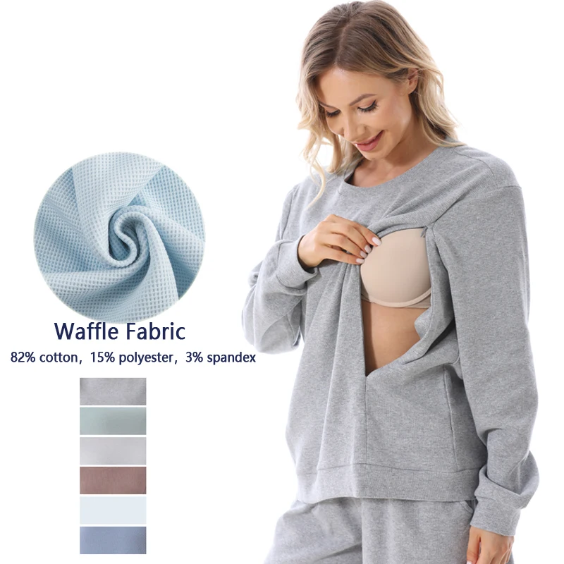 Sudadera de lactancia holgada con bolsillo y cremallera lateral - imagen 4