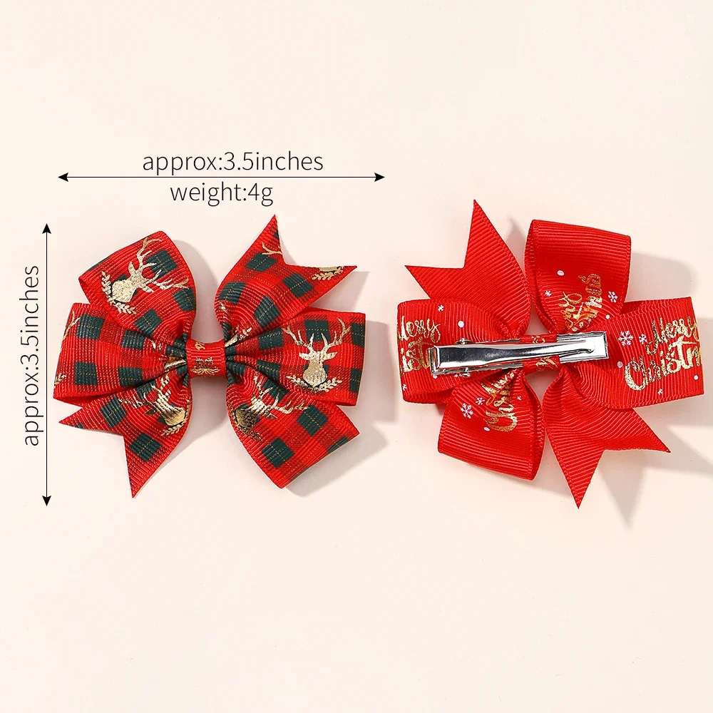 Pinzas pelo Navidad para niñas con lazos festivos
