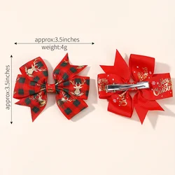 Pinzas pelo Navidad para niñas con lazos festivos