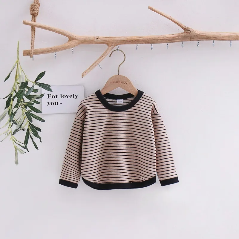 Sudadera con capucha a rayas para niños manga larga de entretiempo