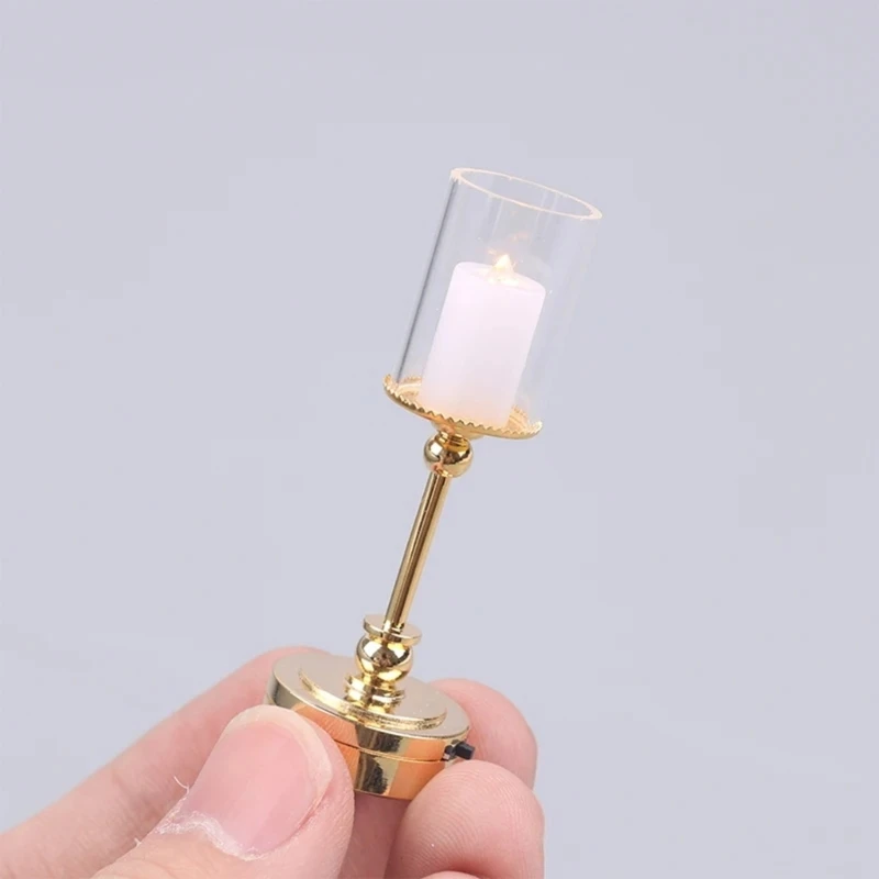 Minilámpara decorativa para casa de muñecas – Diseño cristal vintage 1:12 - imagen 3