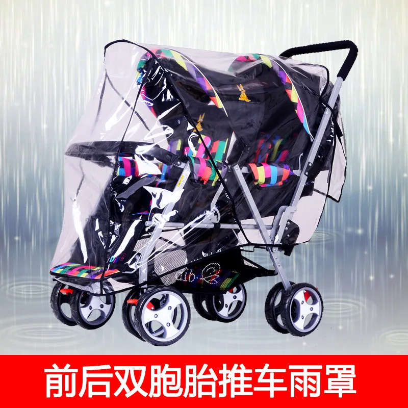 Funda impermeable para cochecito gemelo – protección completa lluvia y viento - imagen 5