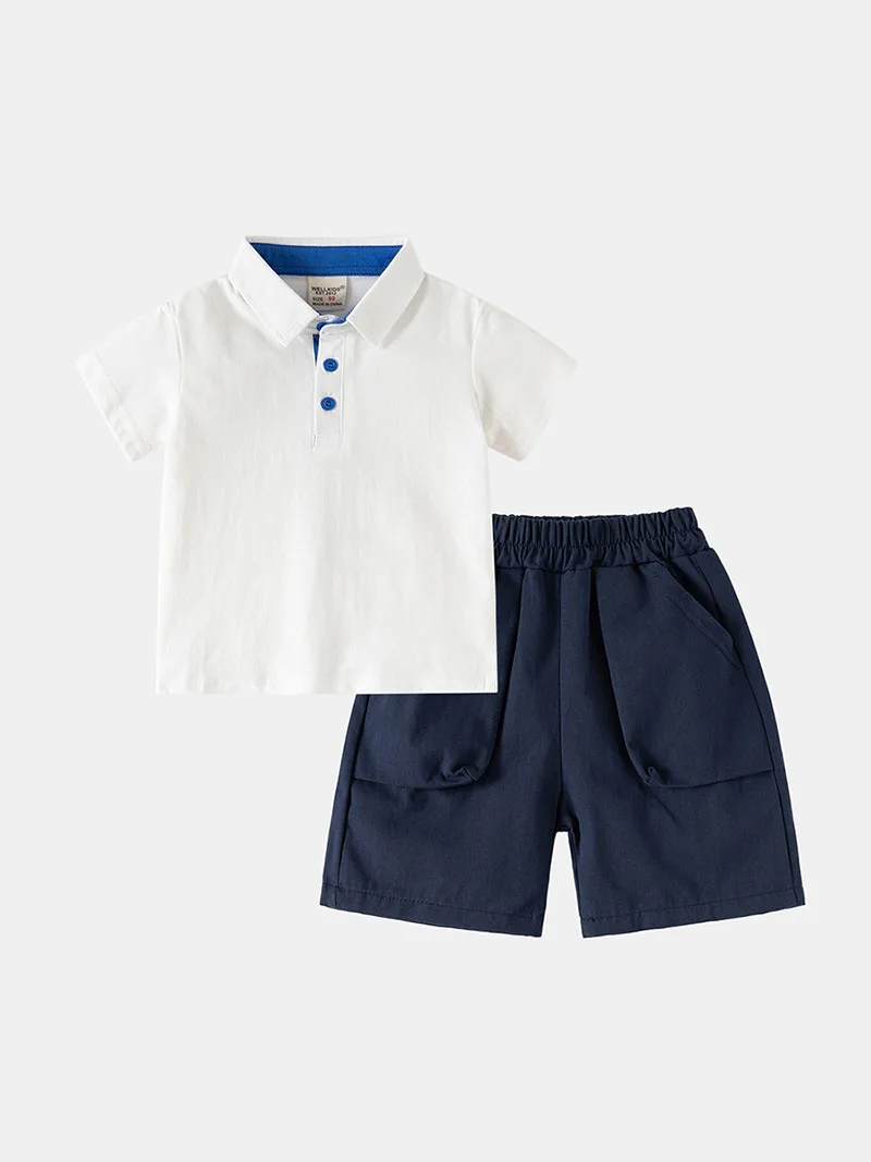 Conjunto de verano para niños – Polo minimalista y bermuda - imagen 4
