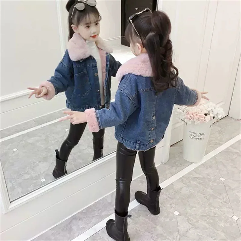 Chaqueta vaquera acolchada para niña – Abrigo de invierno cálido - imagen 3