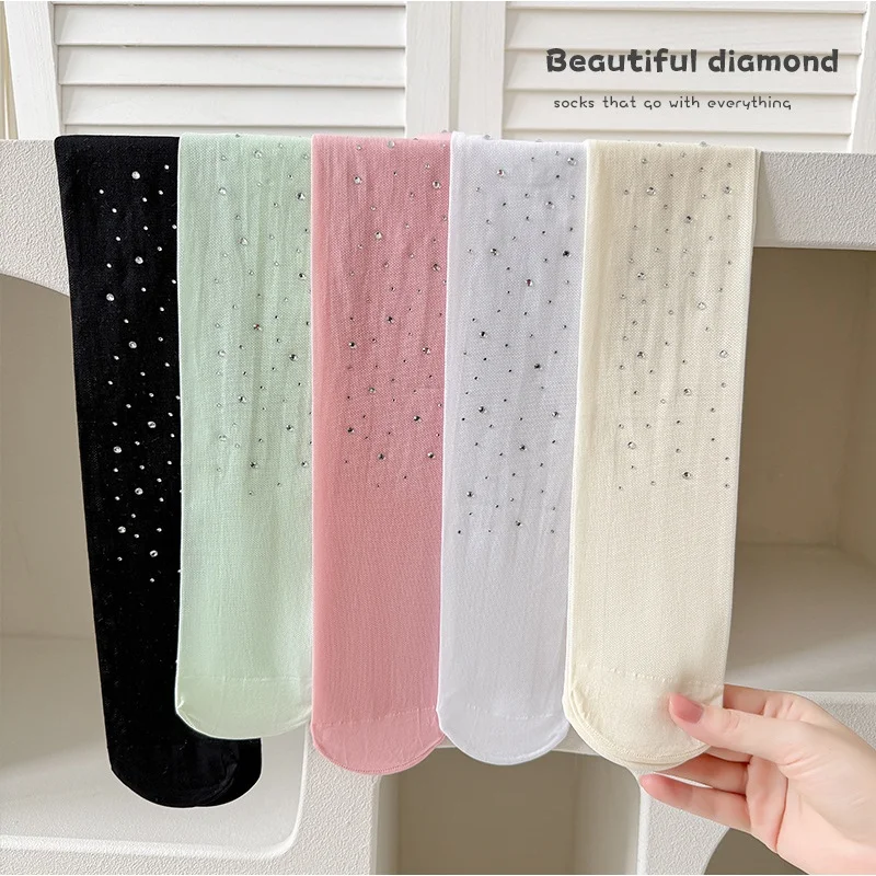 Medias de niña elásticas con purpurina estilo princesa, ligeras - imagen 2