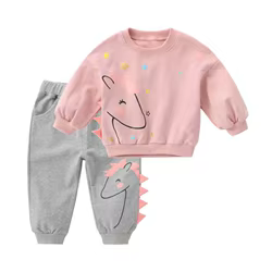 Conjunto primavera-otoño de algodón suave para niños y niñas
