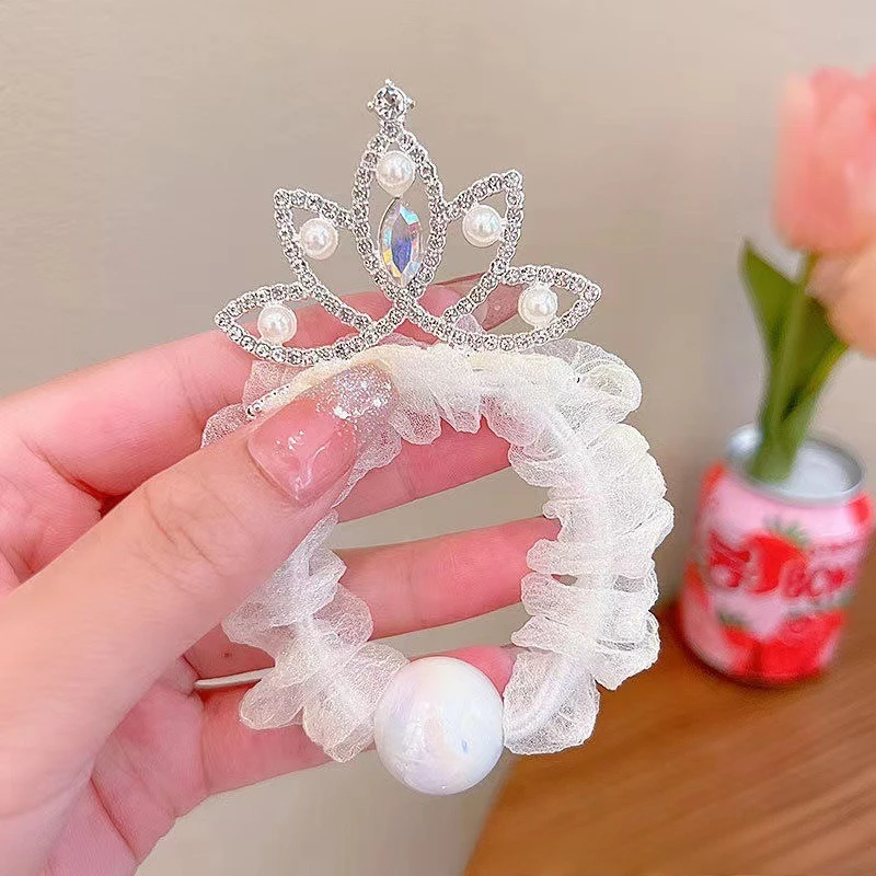 Diademas de corona para niñas con lazos y cintas brillantes - imagen 3